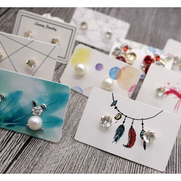 Cardboard Earring Paper Holder Bracelet Display Cards for Jewelry Wrapping 400g