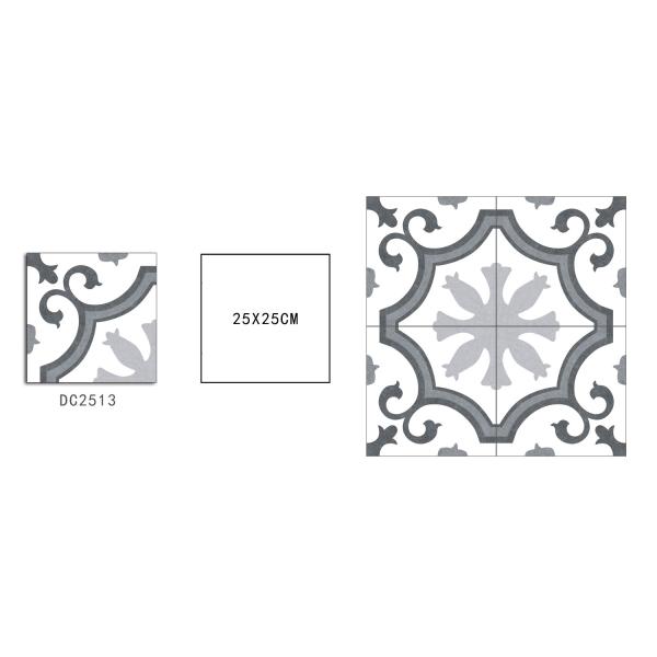 Light Gray 250x250mm Ceramic Rustic Tile for Indoor Floor