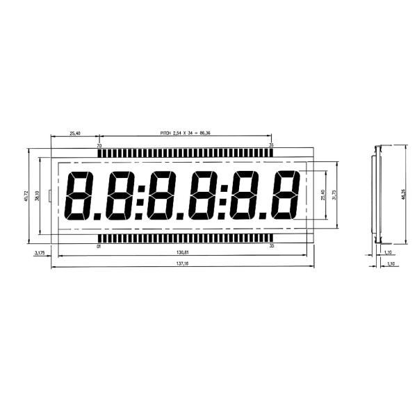 DE156-TU TN LCD Module -40 to +90 degree replacement big size monochrome transflective