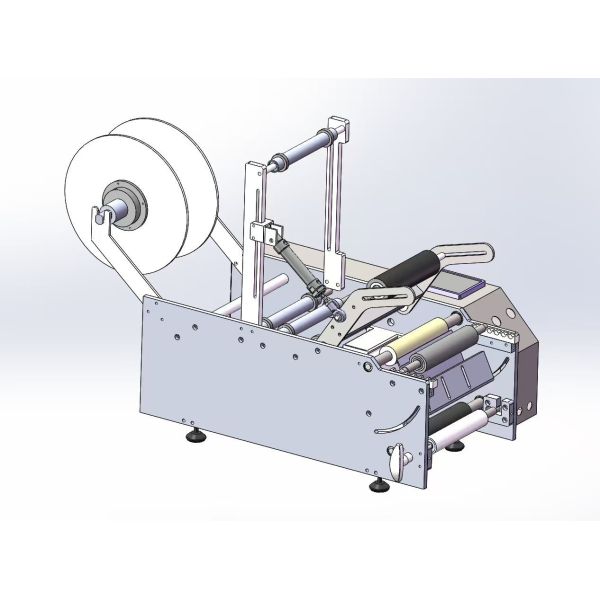 Round Bottle Labeling Machine Semi Automatic Desktop Label printing Machine Compatible with date code printer