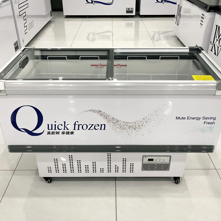 Double Door Flat Top Display Freezer Single Temperature Auto Defrost Deep Freezer