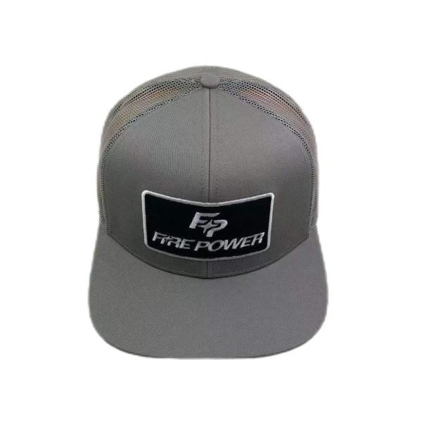 6 Panel Flat Peak Adjustable Mesh Trucker Hat With Snapback Closure
