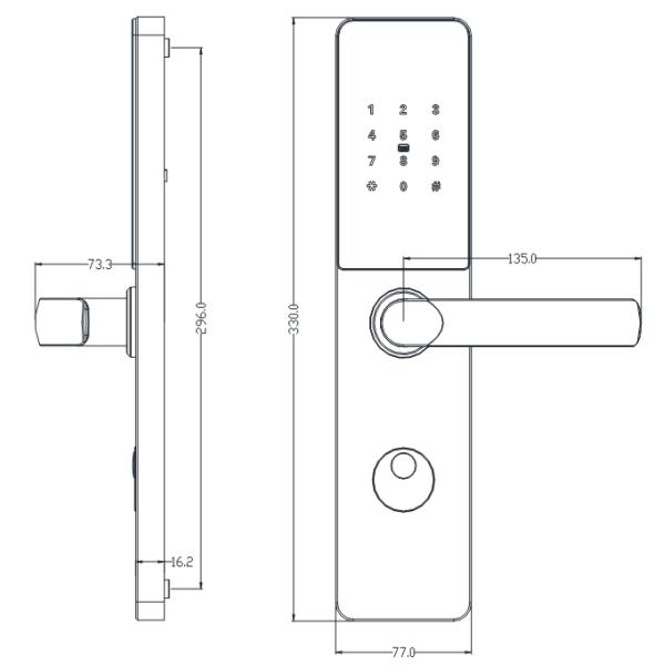 Antitheft Voice Control Smart Door Lock With No Limit Of EKeys And 250 Codes