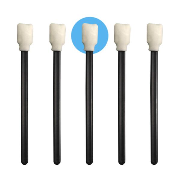 Flat Square Sponge Head Format Printer Cleaning Foam Swabs With Black Handle
