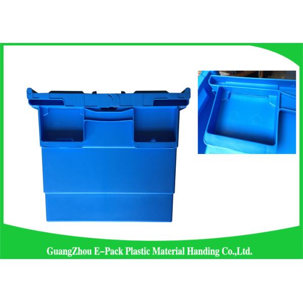 Packaging Logistic Big Plastic Containers , Distribution Tote With Hinged Lid Rentable Moving