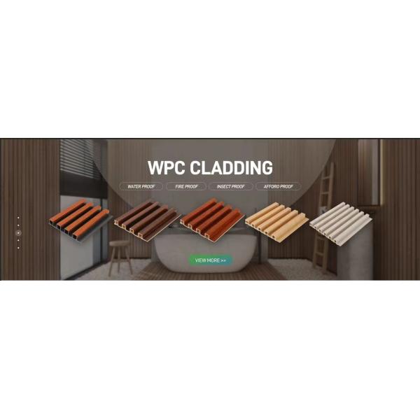Modern Simplicity ISO Certified WPC Laminated Fluted Flat Wall Panel for Indoor Fence