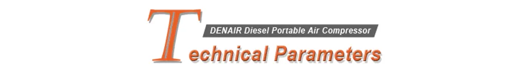 424 Cfm 7 Bar Diesel Portable Air Compressor for Sand Blasting/Mining/Jack Hammer