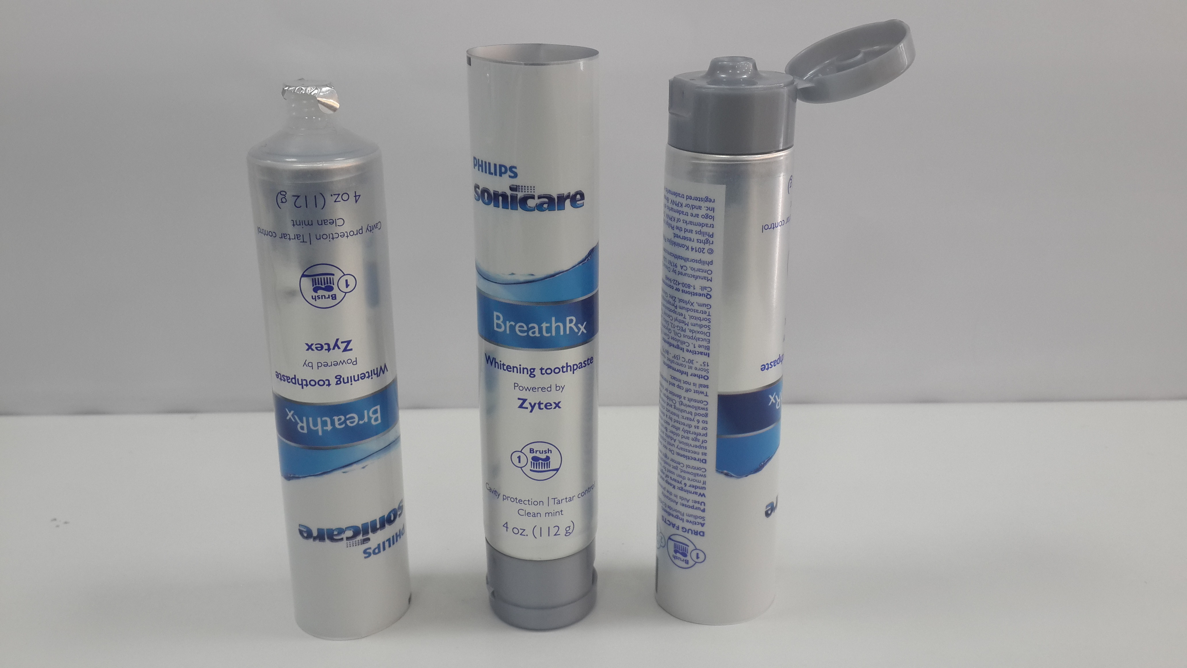 4oz Flexographic Printing Silver Toothpaste Tube With Translucent Shoulder Flip