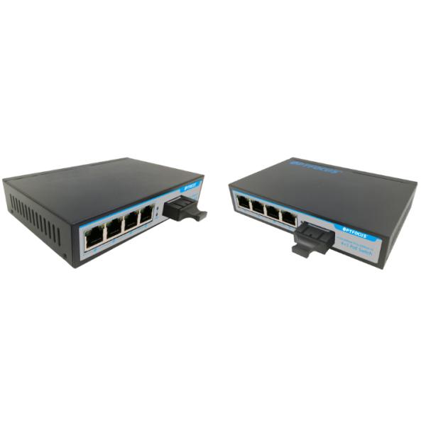 Stable Power Supply Fiber Optic Switch , 4 Port POE Ethernet Switch With Auto Uplink