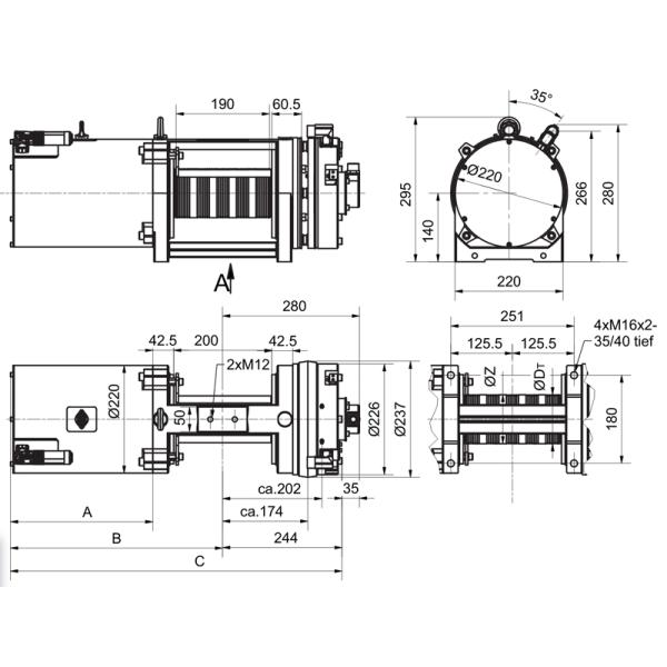 1.6m/S Low Noise Compact Gearless Traction Machine For Elevator Parts