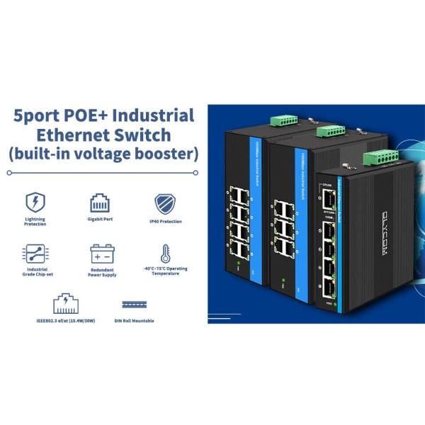 Hardened 10/100/1000mbps Mini Unmanaged Network Switch Poe Switch 12-48v DC