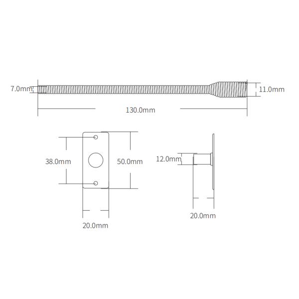 101 door loop130mm Long Tube Armored Door Loop For Security 15mm & 11mm Diameter