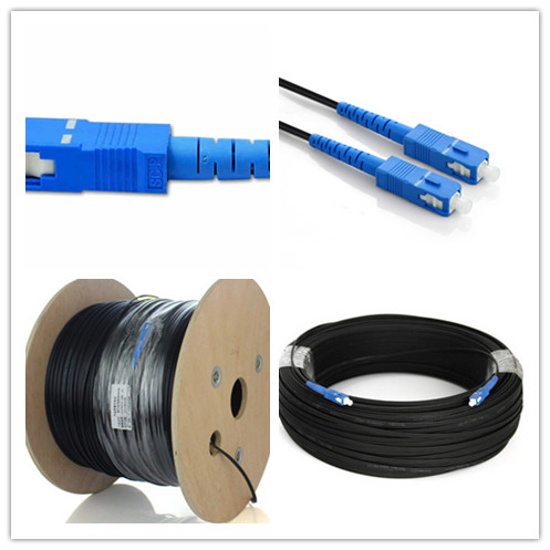 Simplex FTTH Drop Cable SC/UPC Optical Fiber Patch Cord With Black/ White LSZH Jacket