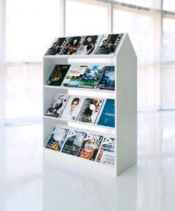 Quality MDF Wooden Magazine Display Rack / Greeting Card Display Rack Revolving Style for sale