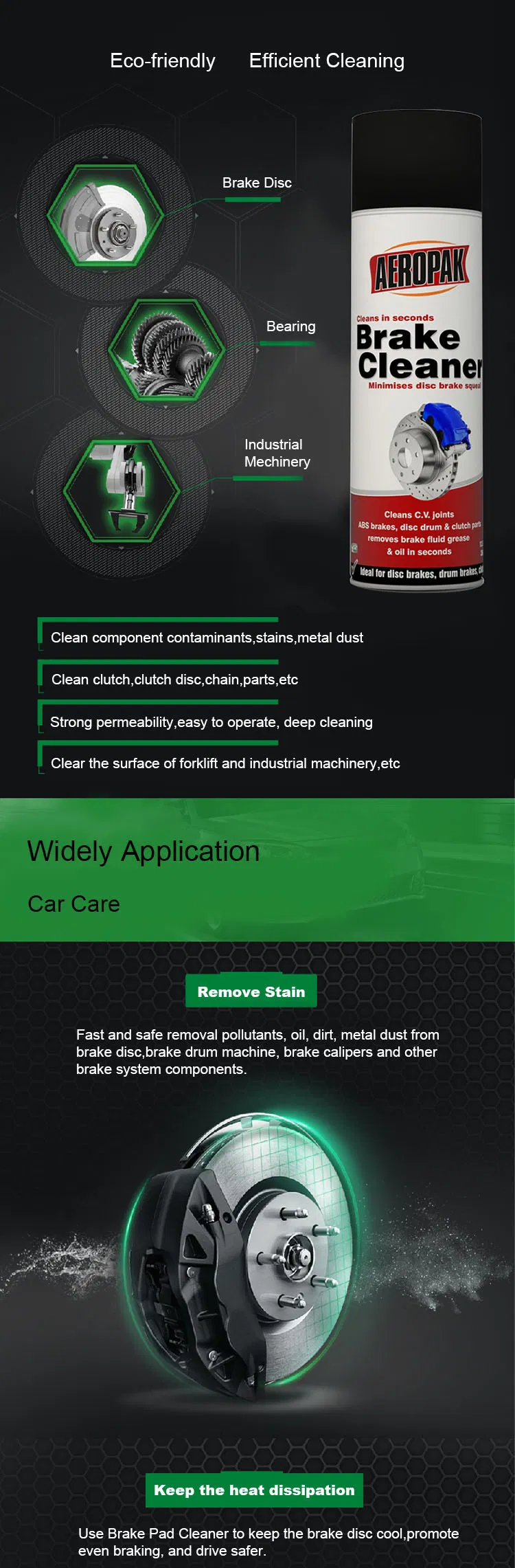 Aeropak Brake Cleaner Spray can - side view