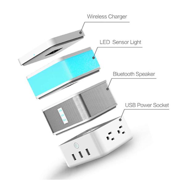 Colorful Wireless LED Light Bluetooth Speaker Seven Colors Mode USB Charging