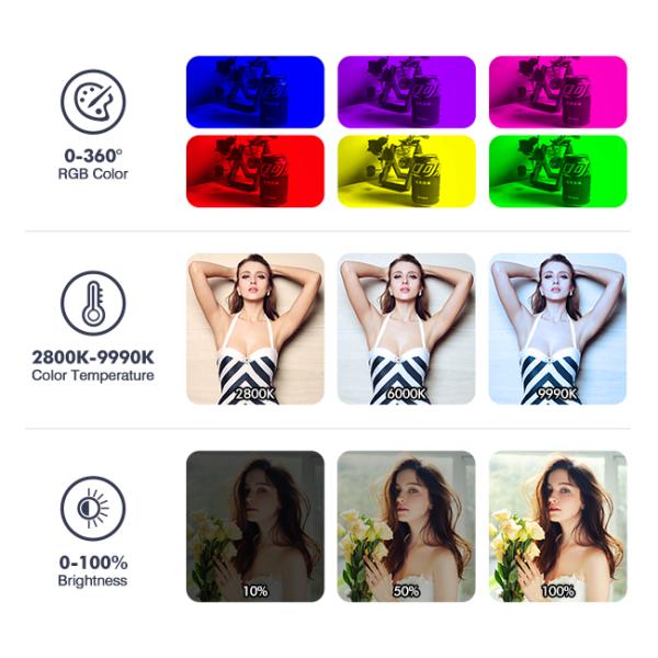 9990k 300w RGB LED Studio Lights App Control Video Making Kits With External Power Supply