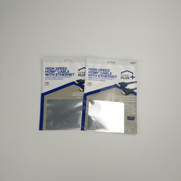 Customized Three Side Sealed USB Cable Packaging Bags Plastic Pouches Packaging Wireless Earphones With Zipper