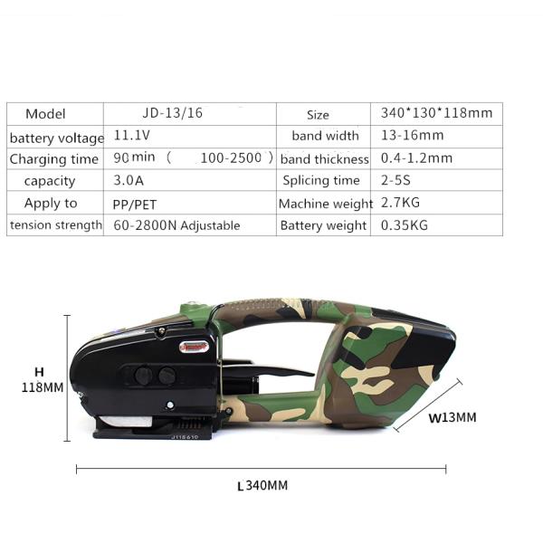 Design Automatic Battery Powered Pallet Strapping Machine with Tensive Force of 60-2800N
