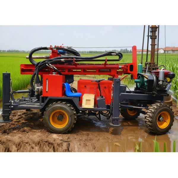 Multi Functional Pneumatic Water Well Drilling Rig - Side View