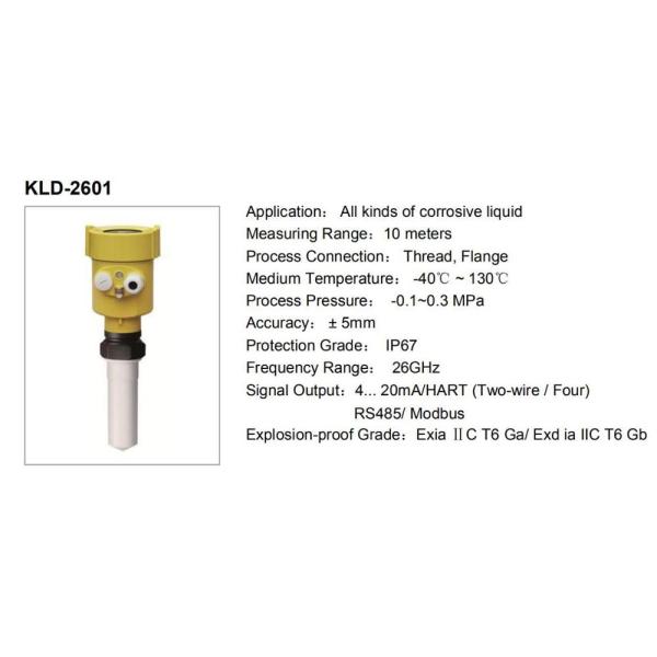 KLD 26GHz Series 4-20mA HART Radar Level Meter Solid Particles Level Meter
