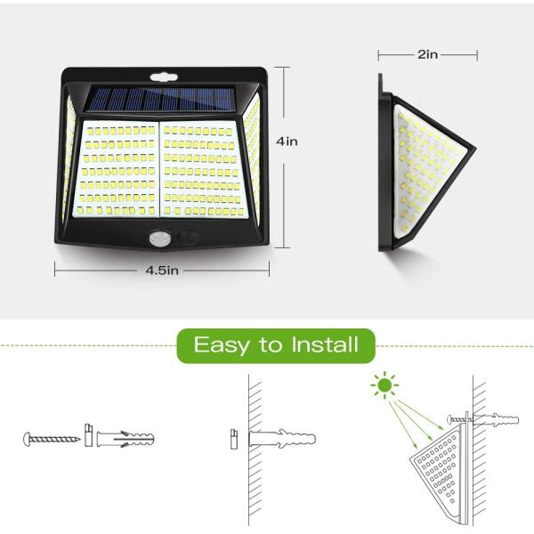 Solar Motion Sensor 228LED Garden Decoration Light 3 Modes For Outdoor