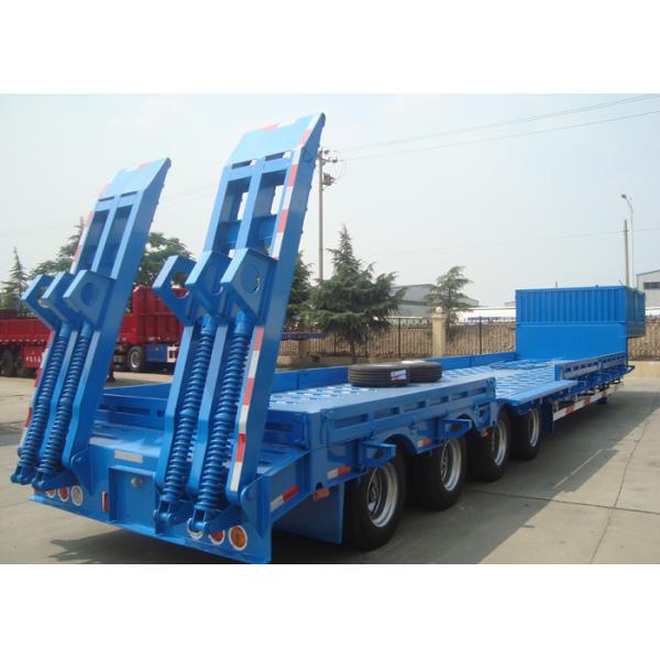 Low-bed Semi Trailer Truck 3 Axles 70Tons 15m for Loading construction machine