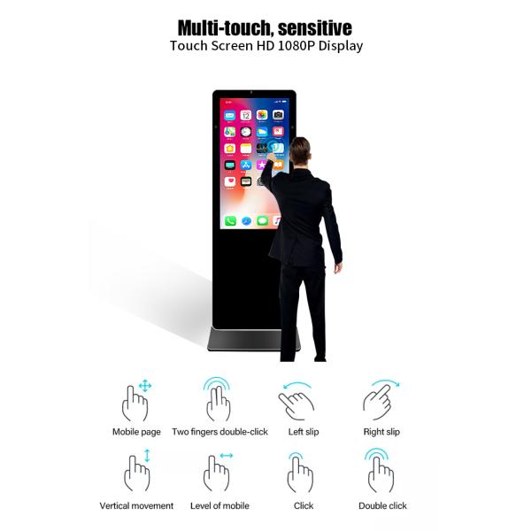 Win10 43 Inch Indoor 4K UHD Interactive Touch Screen Kiosk With HD Camera