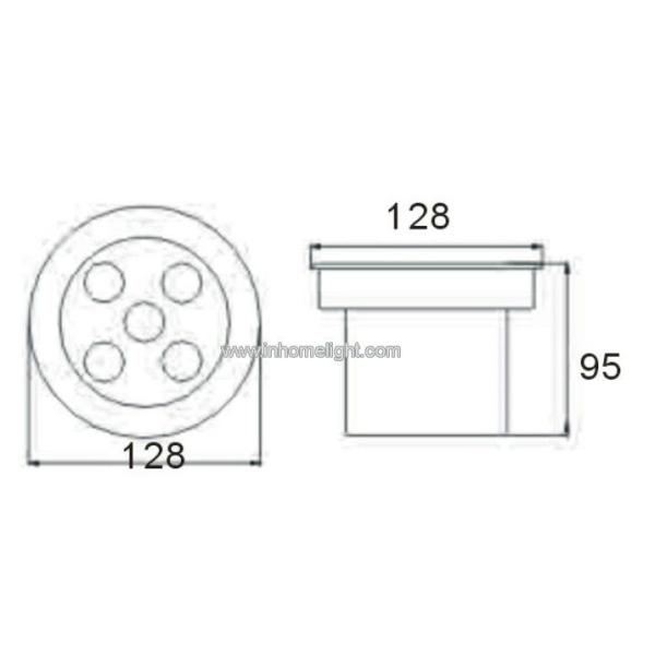 Cree LED 5W Round LED Underground Light 90° Buried Light CE / ROHS