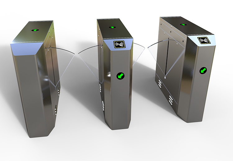 Automatic Revolving Pedestrian Access Security Gate Electric Vertical Swing Flap Barrier Turnstile