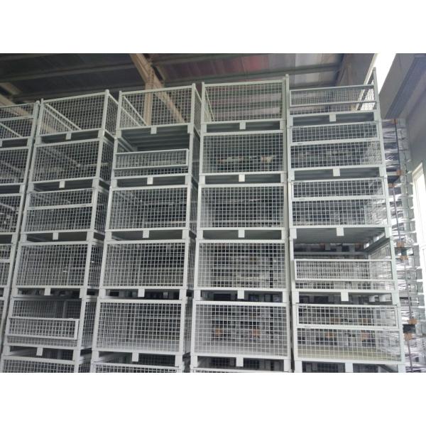 Custom Size Stacking Pallet Racks , Industrial Wire Containers For Bulk Materials Handling