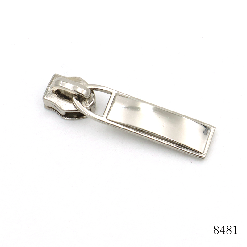 Embossed Custom Logo Zipper Pulls Nickel Plated Handbag Zipper Pulls