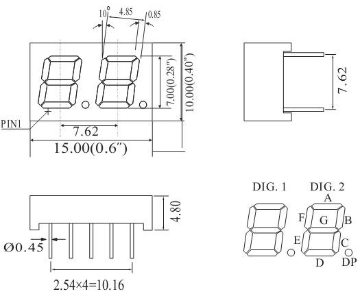 OEM 0.28" 7-segment LED Display Customizable for Industrial Voltage Forward Vf Typ 0