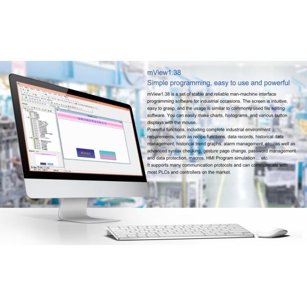 Lightweight 65K TFT HMI Control Panel 64MB Data Storage HMI LCD