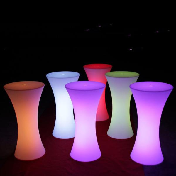 Customized LED Light Cocktail Table Illuminated Rechargeable