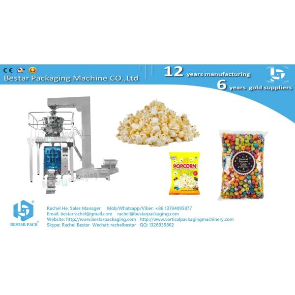 Automatic popcorn packing machine with multi heads weigher