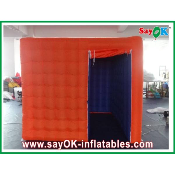 Inflatable Party Decorations Durable Mobile Inflatable Photo Booth Orange Outside Purple Inside With One Door