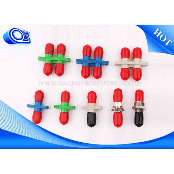 Simplex Plastic ST-ST Fiber Optic Adapter red and black cap square adapter