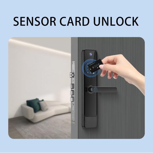 Type-C Charging Smart Door Lock Tuya App Remote Control with Fingerprint Camera