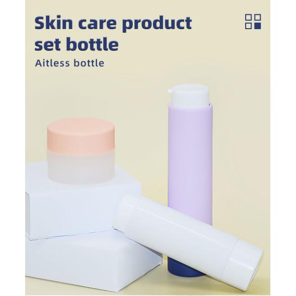PP replaceable rotary airless pump bottle 30ml 50ml and refillable jar system 50g