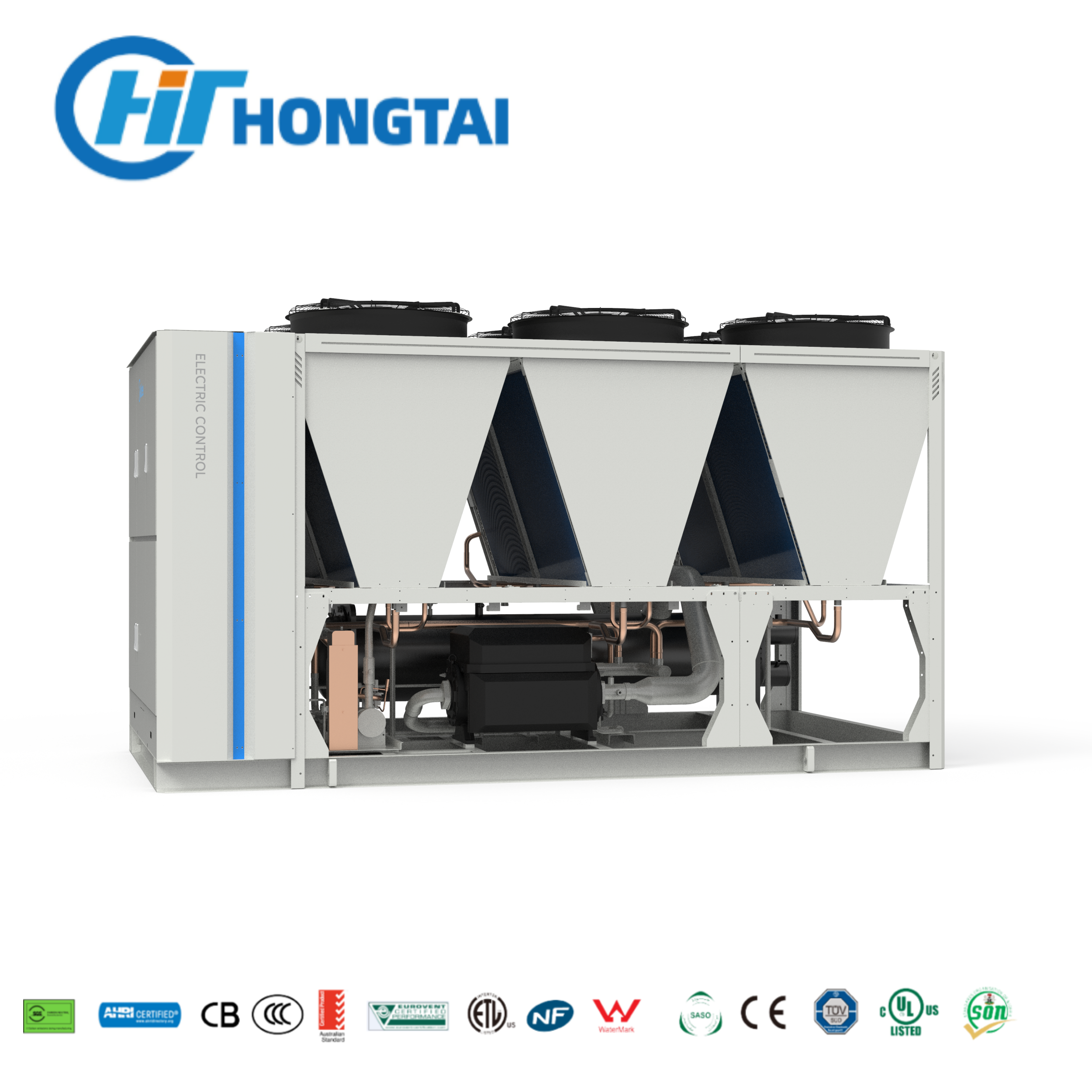 Air Cooled Scroll Chiller 320-920 kW IDV Variable Capacity Zero Water Consumption R410A IEER 4.7 4.8