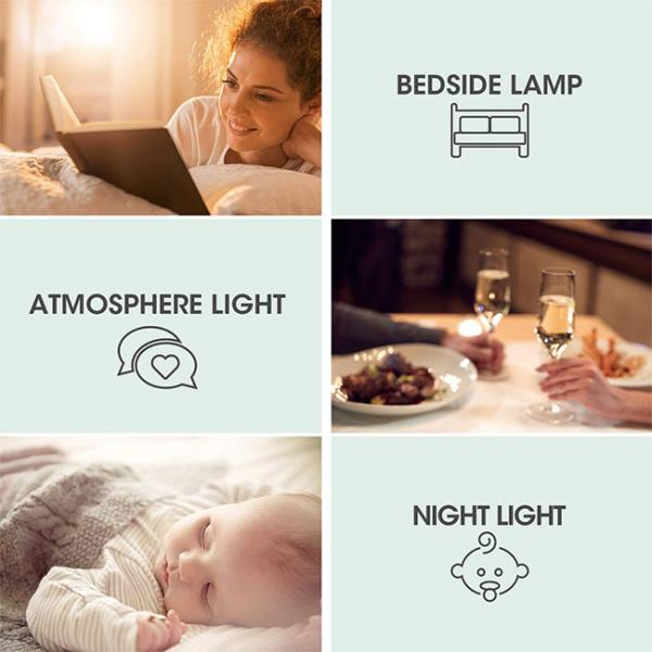 Wakeup Night Light Alarm Clock Touch Sensor Control With 3 Brightness Level