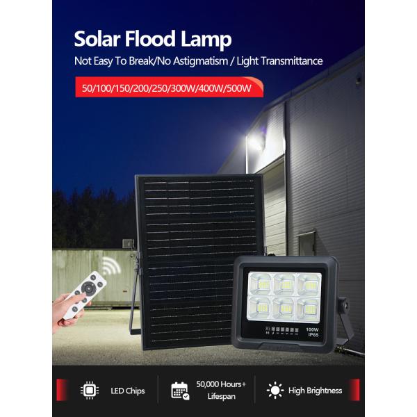 KCD Small Automatic Switch 60w 200w 300w Security Low Price LED Floodlight Solar Outdoor Flood Light 100w