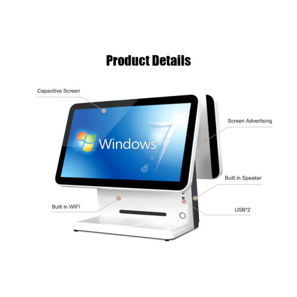 Supermarket 15in Dual Screen Touch Screen Kiosk 1024x768 With Printer