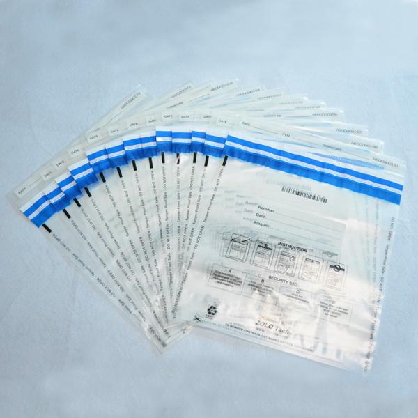 Police Security Tamper Evident Bags Transparent Plastic Secure Courier Bag