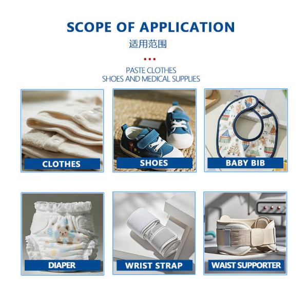 Ultra Thin And Soft Baby Diaper Hook 10mm 100% Nylon Customization Single Sided