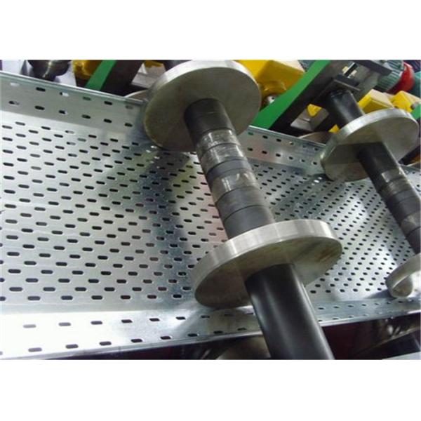 HDG Perforated Cable Tray Cold Forming Machine 1.2-2.0mm Thickness Gear Driven