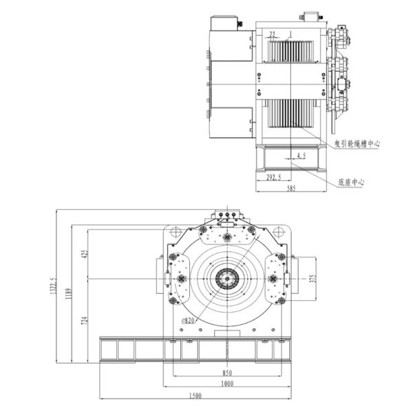 Disk Brake High Speed Elevator Gearless Machine Motor Protection IP41