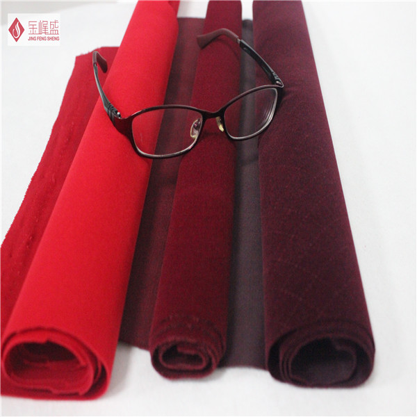 Pouch / Jewelry Lining Red Cotton Velvet Fabric , Soft Flocked Upholstery Fabric