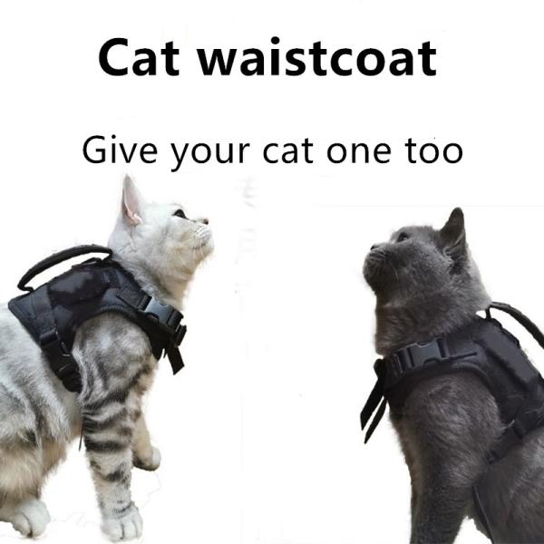 Waterproof Adjustable Pet Training Collars Cat Tactical Harness Strap Vest For Walking